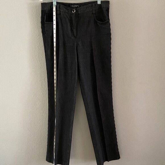 Larry Levine Women's grey with Lace Stripes Trousers Straight Fit size 8 - Picture 4 of 12